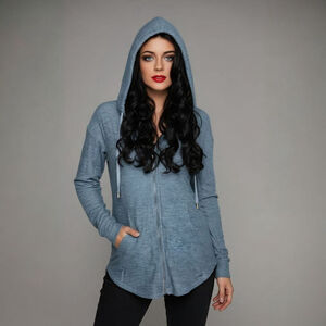 Maurices XS Greenish Grey Drawstring Zip Up Hoodie